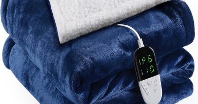 Couverture Chauffante Flanelle 155x180cm, Plaid Chauffant avec 6 Niveaux de Dhaleur, Minuterie 10H, Chaleur Rapide, Protection Contre la Surchauffe, Affichage LED, Lavable en Machine(Bleu) – Le détail qui change tout au quotidien