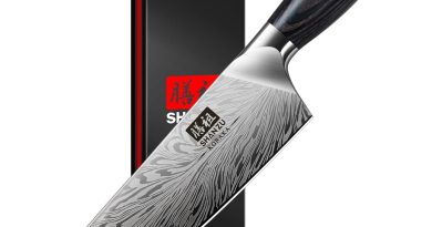 SHAN ZU Couteau de Chef en Acier Poudré, 20cm Couteaux de Cuisine Japonais, Couteau Ultra Tranchants, Lame en Acier à Haute Teneur en Carbone avec Manche Ergonomique en Bois de Pakka – KORAKA Series – Pourquoi ce produit mérite votre attention