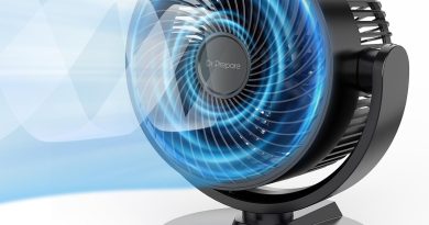 DR.PREPARE Ventilateur Silencieux de Table, 8 Inch Ventilateur Portable de Circulation D&rsquo;air avec 3 Vitesses, Refroidissement Efficace, Auto-Oscillant 70°, pour Chambre à Coucher, Bureau – Le détail qui change tout au quotidien