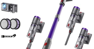 Aspirateur Balai sans Fil 600W/58000Pa/75min, Aspirateur sans Fil Puissant avec Écran LED Intelligent, Brosse Anti-emmêlement, Station de Charge, pour Tapis, Sols Durs, Poils d&rsquo;animaux – Le détail qui change tout au quotidien