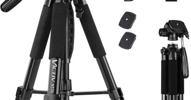 Trépied Appareil Photo pour Smartphone, Victiv 185cm Trépied Caméra en Alliage Aluminium Léger, avec tête pan Amovible à 3 Voies, Trepieds Photo Compatible DSLR Nikon Canon Camera (Nouveau Améliorer) – Pourquoi ce produit mérite votre attention