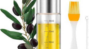 PORTENTUM Pulvérisateur d&rsquo;huile Premium pour cuisine et friteuse d&rsquo;air 100 ml Spray Cuisine Anti-goutte, Huile en verre avec distributeur, Accessoires Friteuse sans huile – Le détail qui change tout au quotidien