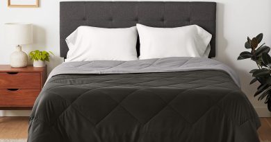 Amazon Basics Couette 4 Saisons réversible pour lit 2 Personnes, 220 x 240 cm, gris/noir – Le détail qui change tout au quotidien