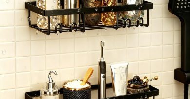 2 Pièces Etagere Douche sans Percage, Support Etagere Rangement Organisation avec Crochets Accessoire Salle de Bain pour Gel et Shampooing pour la Salle Bain Cuisine (Noir) – Le détail qui change tout au quotidien