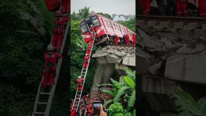 Accident de train : un véhicule bascule sur la voie!