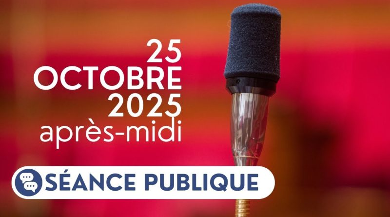 🔴 Assistez à la séance publique du 25 octobre 2025, après-midi