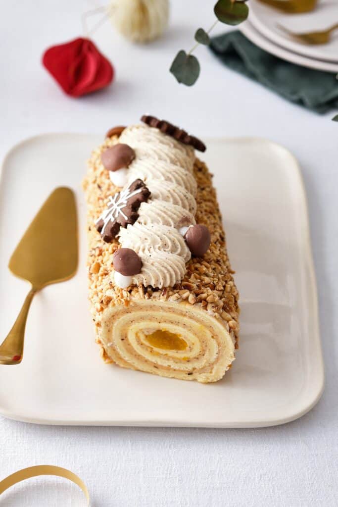 Recette de bûche crème de marrons et mascarpone