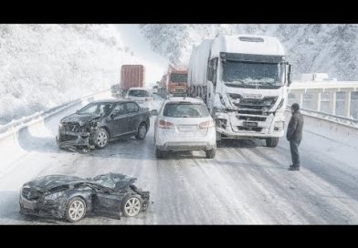 CHAOS DANS LA NEIGE : Véhicules hors de contrôle sur routes glissantes