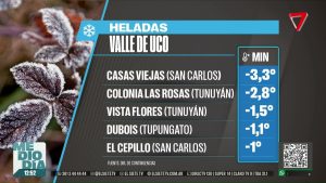 Défense contre les gelées activée dans la vallée de l'Uco