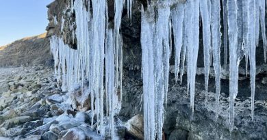 EN IMAGES. "C'est magnifique" : avec le froid, le retour des stalactites et cascades de glace sur les falaises du littoral