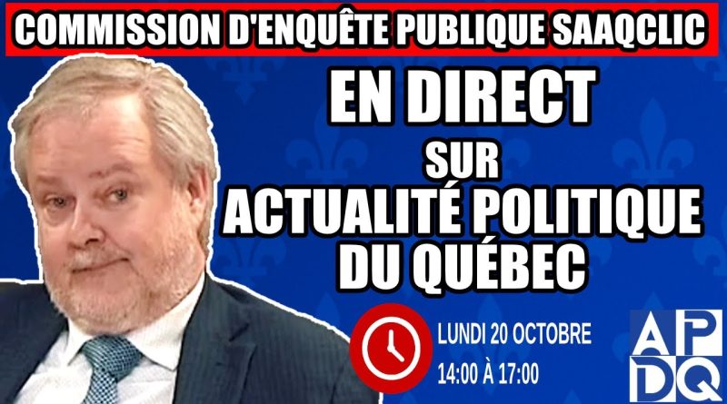 🔴 Enquête SAAQCLIC : Session du midi, 20 octobre 2025