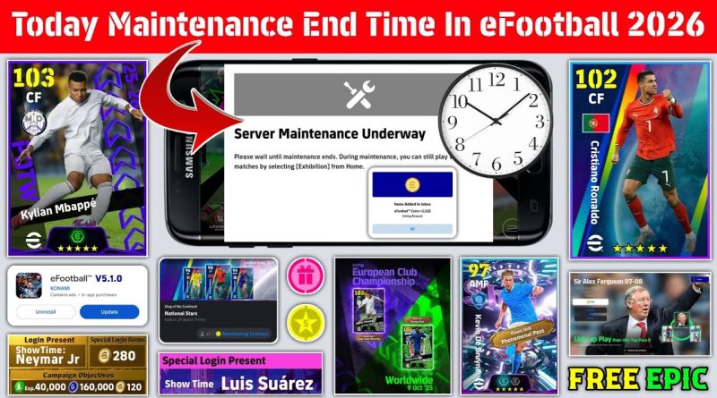 Fin de maintenance aujourd'hui dans eFootball 2026 Mobile