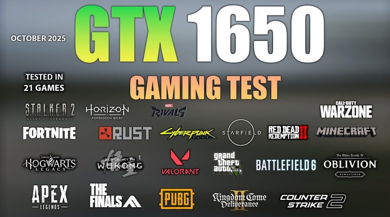 GTX 1650 : Performances dans 21 jeux fin 2025