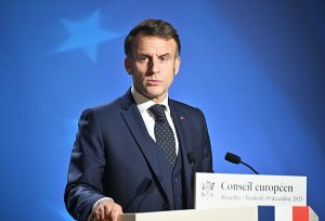 French President Emmanuel Macron holds press conference in Brussels