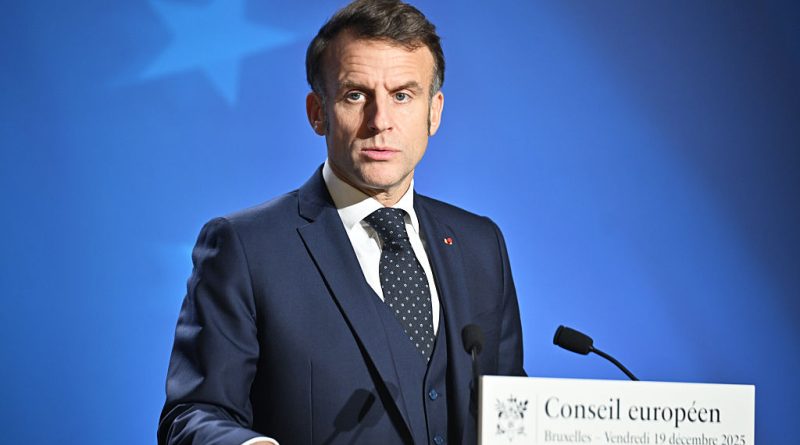 French President Emmanuel Macron holds press conference in Brussels