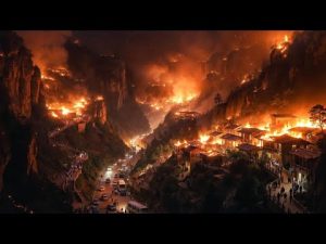 Incendie nocturne dans la vallée pittoresque du Jiangxi !