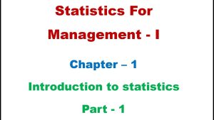 Introduction aux statistiques pour la gestion - Chapitre 1
