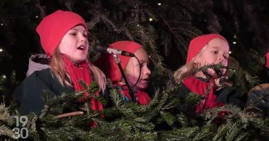 Le sapin de Noël chantant, une attraction populaire en ville de Zurich | RTS