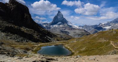 Switzerland, Alps, Matterhorn, lake, mountains, Swiss flag, Geneva