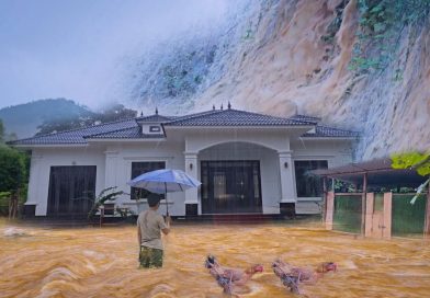 Les pluies torrentielles menacent la maison et la ferme du garçon