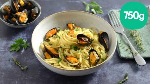 Linguine aux moules et vin blanc : recette facile 750g