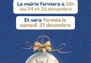 Mairie : horaires de fin d’année