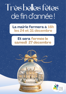 Mairie : horaires de fin d’année