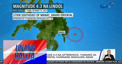 PHIVOLCS : Secousse de magnitude 4.3 à Manay, Davao Oriental