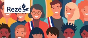 sur l'image des élus entourés de personnes