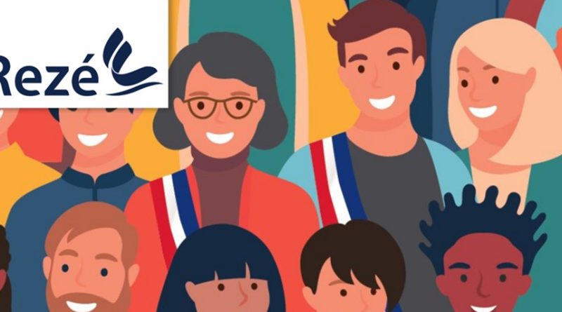 sur l'image des élus entourés de personnes