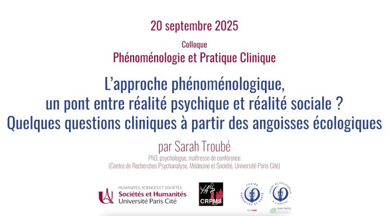 Phénoménologie : lien entre psyché et société ?