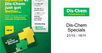 Promotions Dis-Chem du 21 octobre au 16 novembre