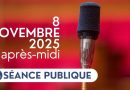 Publicité de la séance du 8 novembre 2025, après-midi