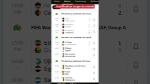 Qualifications Coupe du Monde : Calendrier et résultats 9e journée Afrique