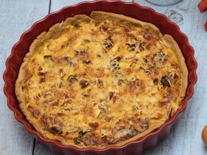 Quiche au thon oignons caramélisés