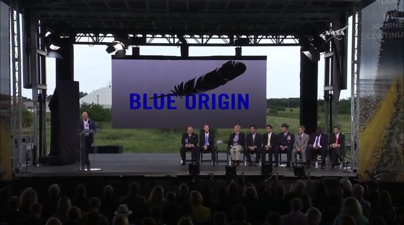 Jeff Bezos of Blue Origin speaks at Kennedy Space Center, Florida, on Sept. 15, 2015.