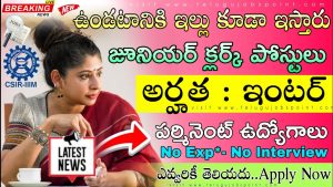 Recrutement 2025 : 12 postes de Junior Clerk et Sténographe CSIR IIIM