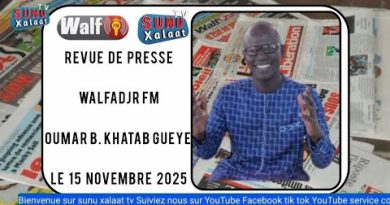 Revue de presse Walfadjri FM : Oumar Boune Khatab Gueye, 15 nov. 2025