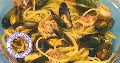 Spaghettis savoureux aux fruits de mer