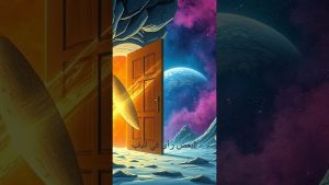 Une porte mystérieuse au milieu de la rue vers un autre monde