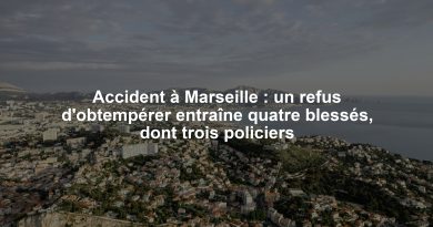 Accident à Marseille : un refus d'obtempérer entraîne quatre blessés, dont trois policiers