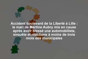 Accident boulevard de la Liberté à Lille : le mari de Martine Aubry mis en cause après avoir blessé une automobiliste, enquête et réactions à moins de trois mois des municipales