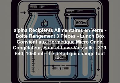 alpina Récipients Alimentaires en Verre - Boîte Rangement 3 Pièces - Lunch Box Convient aux Hermétique Micro Onde, Congélateur, Four et Lave-Vaisselle - 370, 640, 1050 ml – Le détail qui change tout au quotidien