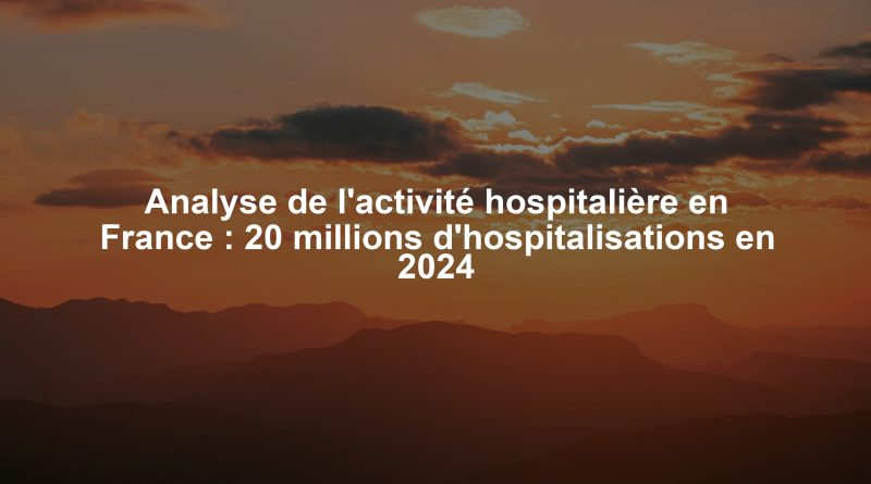 Analyse de l'activité hospitalière en France : 20 millions d'hospitalisations en 2024