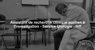 Assistant de recherche clinique soutien à l'investigation - Service Urologie - H/F