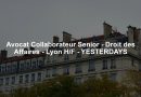 Avocat Collaborateur Senior - Droit des Affaires - Lyon H/F - YESTERDAYS