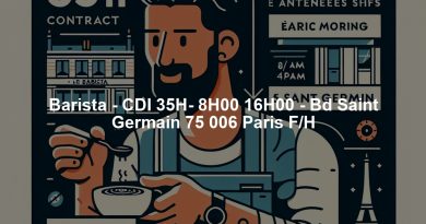 Barista - CDI 35H- 8H00 16H00 - Bd Saint Germain 75 006 Paris F/H