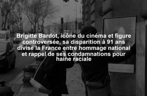 Brigitte Bardot, icône du cinéma et figure controversée, sa disparition à 91 ans divise la France entre hommage national et rappel de ses condamnations pour haine raciale
