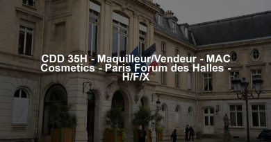 CDD 35H - Maquilleur/Vendeur - MAC Cosmetics - Paris Forum des Halles - H/F/X