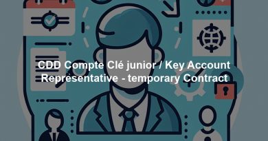 CDD Compte Clé junior / Key Account Representative - temporary Contract